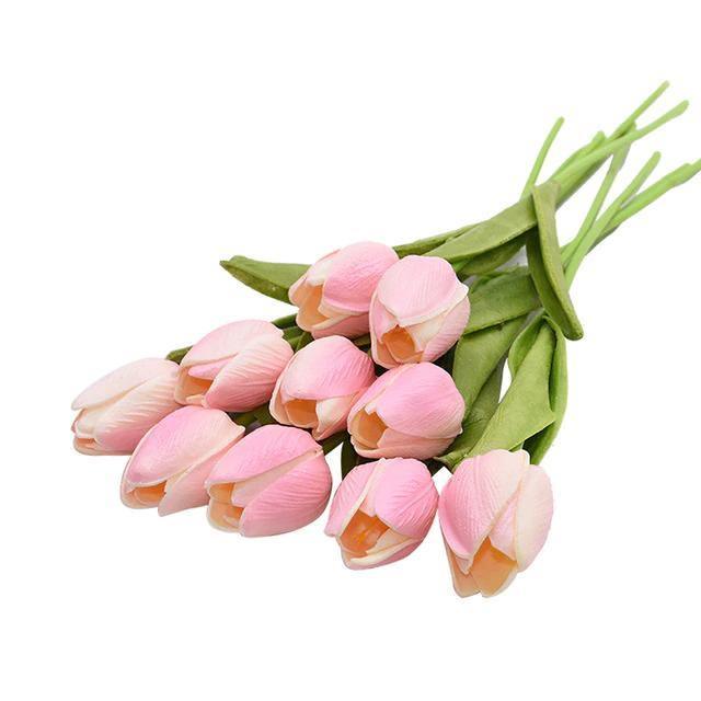 10-Piece Faux Tulips Artificial Flowers