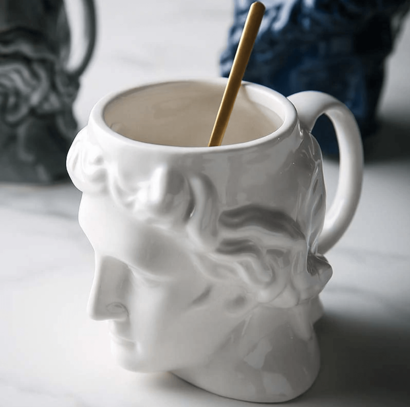 David's Head Ceramic Porcelain Mug