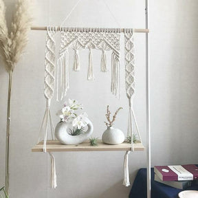 Bohemian Macrame Floating Shelf