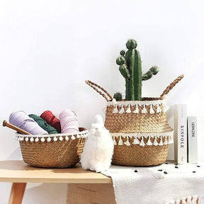 Boho Seagrass Wicker Basket