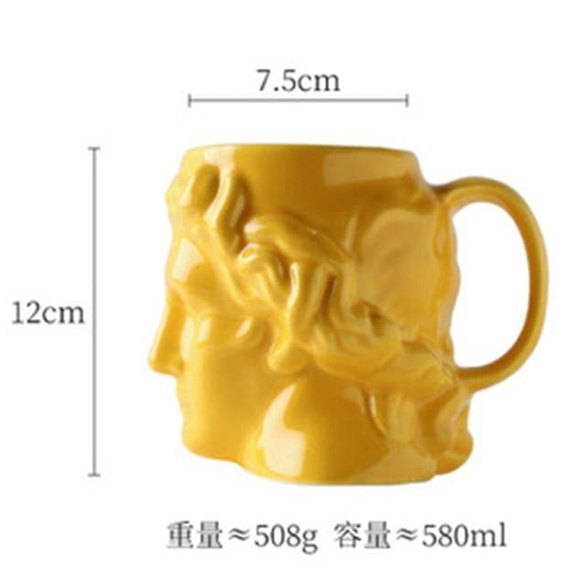 David's Head Ceramic Porcelain Mug