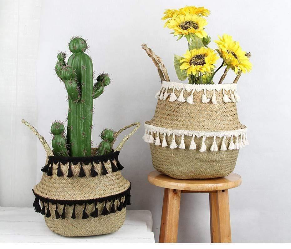 Boho Seagrass Wicker Basket