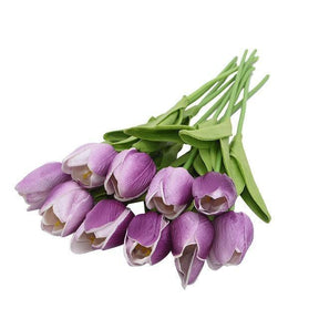 10-Piece Faux Tulips Artificial Flowers