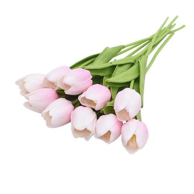 10-Piece Faux Tulips Artificial Flowers