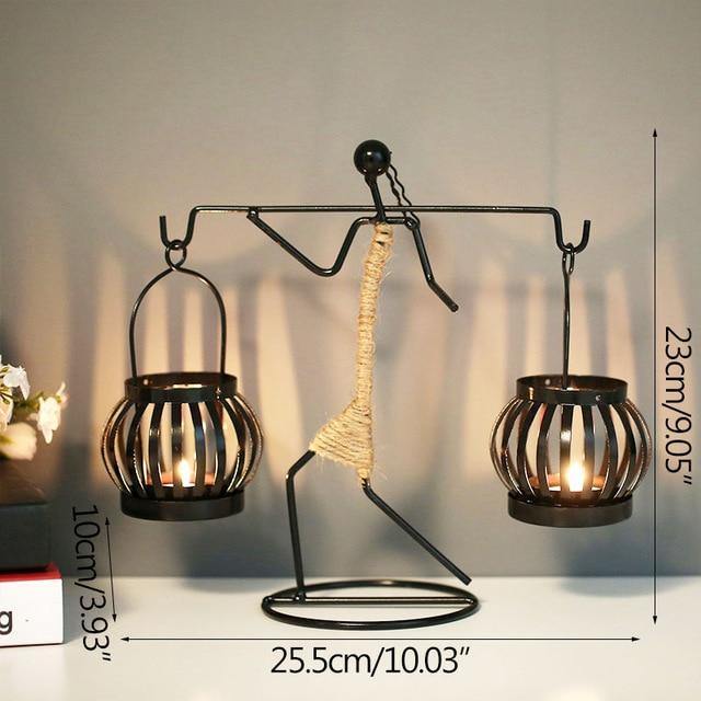 Abstract Figurine Metal Candle Holder