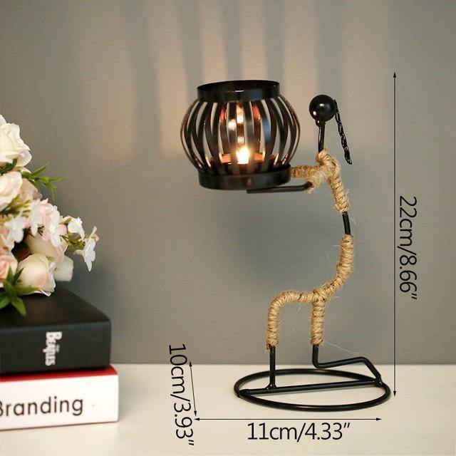 Abstract Figurine Metal Candle Holder