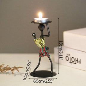 Abstract Figurine Metal Candle Holder