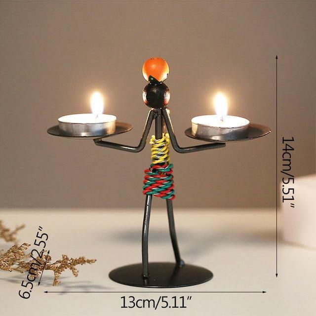 Abstract Figurine Metal Candle Holder